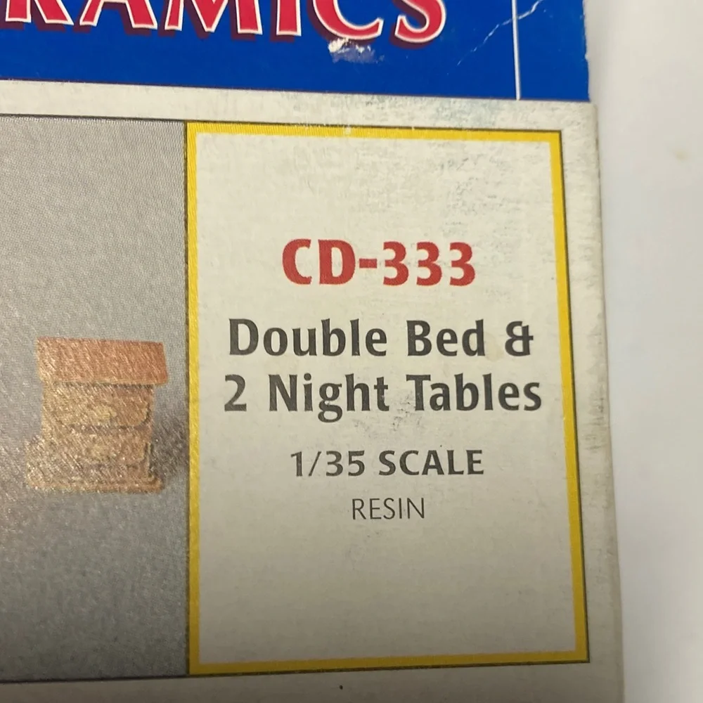Custom Dioramics kit # CD-333, double bed and 2 night tables, 1/35 scale, sealed